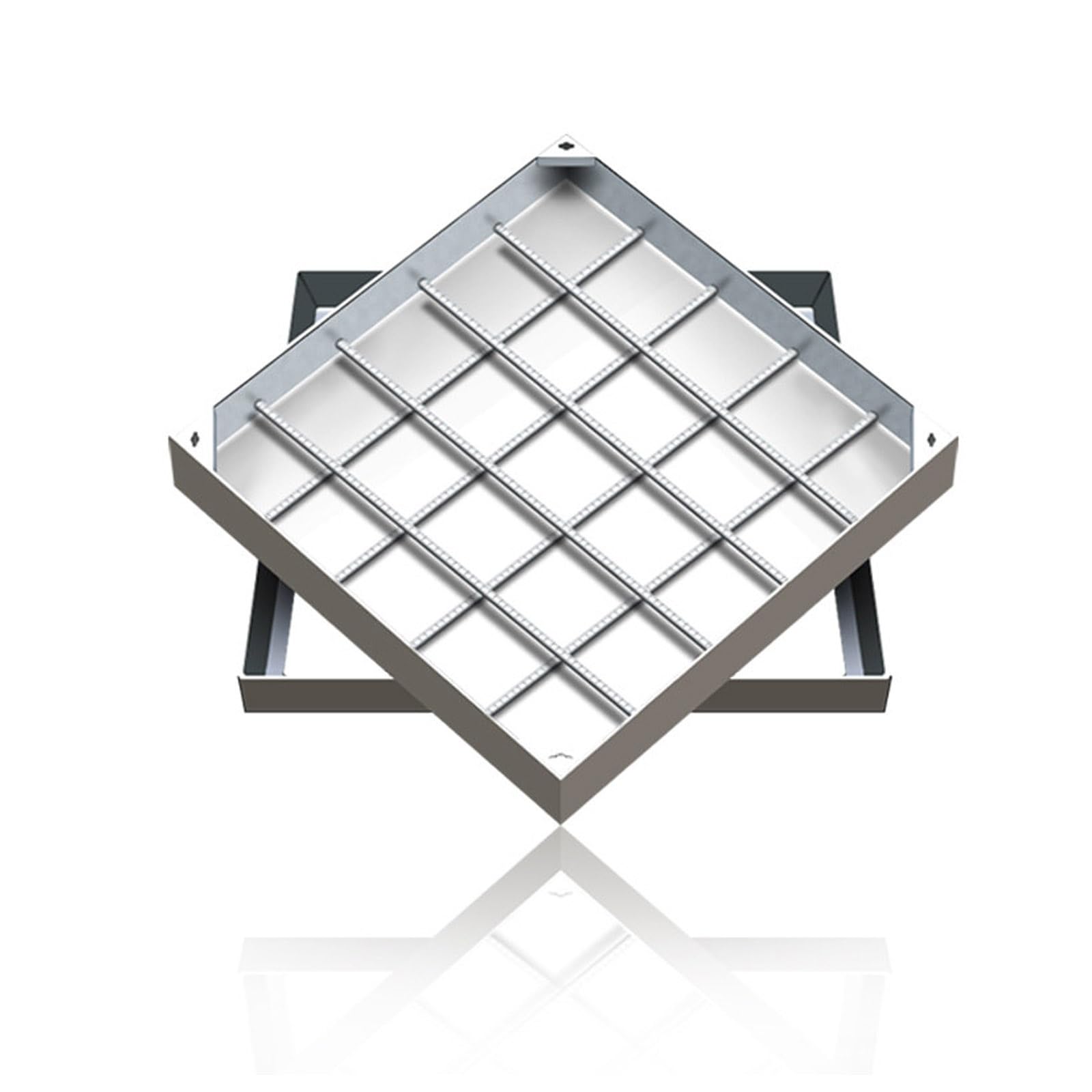 Gbrsxyip 8Cm Invisible Stainless Steel Manhole Cover & Frame Heavy Duty Sewage Basin Lid 70X70cm (27.6X27.6in) For Yard Pavement Parking Lot Septic Tank Inspection