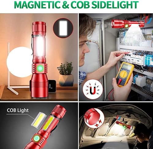 Miniatura 3 de AdamStar Linterna de luz negra, linternas recargables 3 en 1, linterna LED magnética de luz UV, linterna LED de alto lúmenes, linterna impermeable