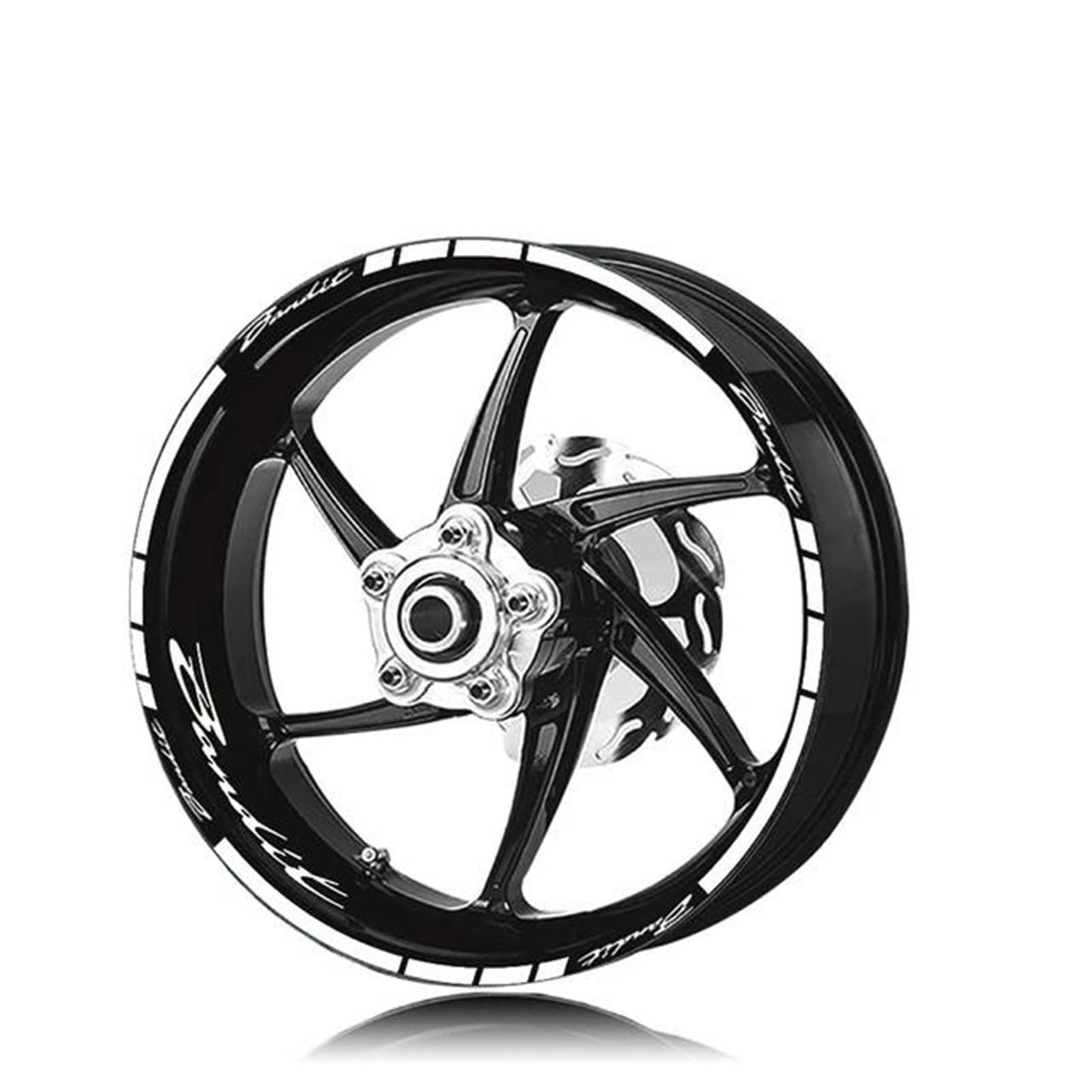 Felgen Aufkleber Reflektierende Felgenaufkleber Für Suzuki Bandit 1200 600, Streifenband, Nabenaufkleber Motorrad Dekor Felgenaufkleber(Weiß)