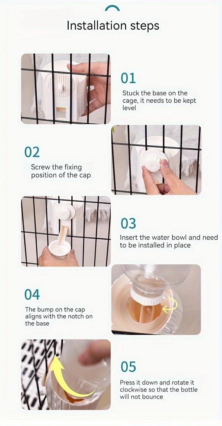 Kaninchen Wasserflasche, 700 ml / 652.0 g hängender Wasserspender Futterkäfig Käfig Stall Häschen Welpen Katze Chinchilla Frettchen Meerschweinchen Eichhörnchen Igel (Weiß, 700 ml)
