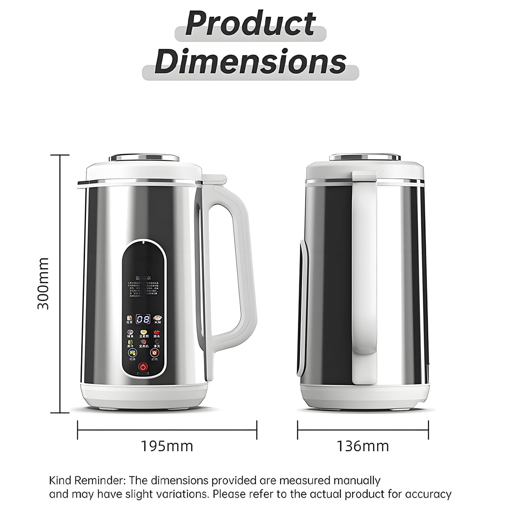 Genérico Máquina para Hacer Leche De Nueces, Máquina para Hacer Leche De Soja De Gran Capacidad De 1,2 L, Agitación De Alta Velocidad con 12 Cuchillas