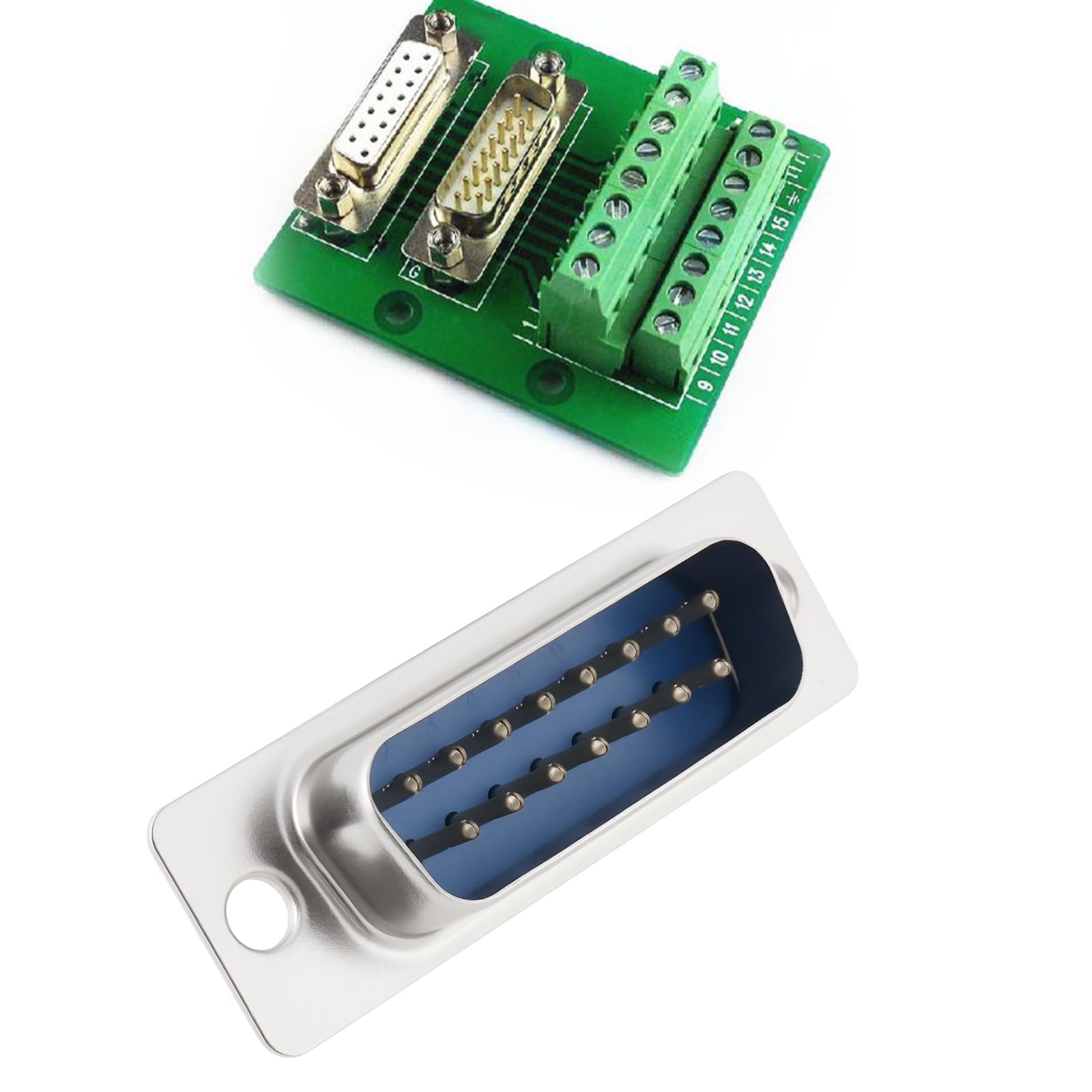 SG Store 10pcs 2 Row 15-Pin Male Socket Connector DB15 D-Sub Connector For Automatic Control Unit, Male Connector - Image 2