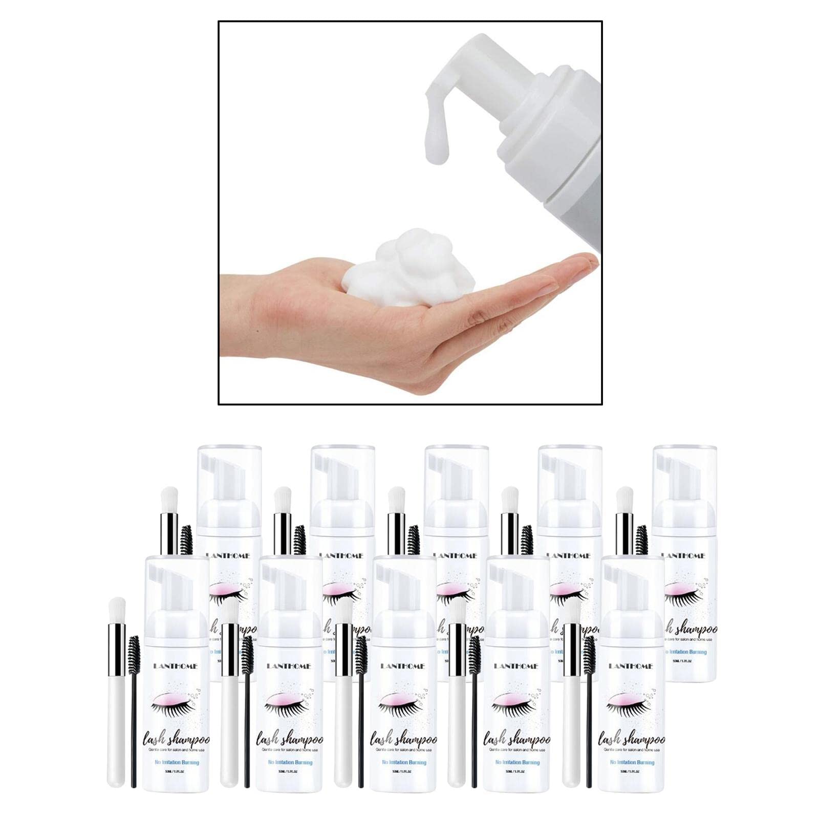 10x Extension de Cils Shampoing Mousse Nettoyante Nettoyant Doux Naturel