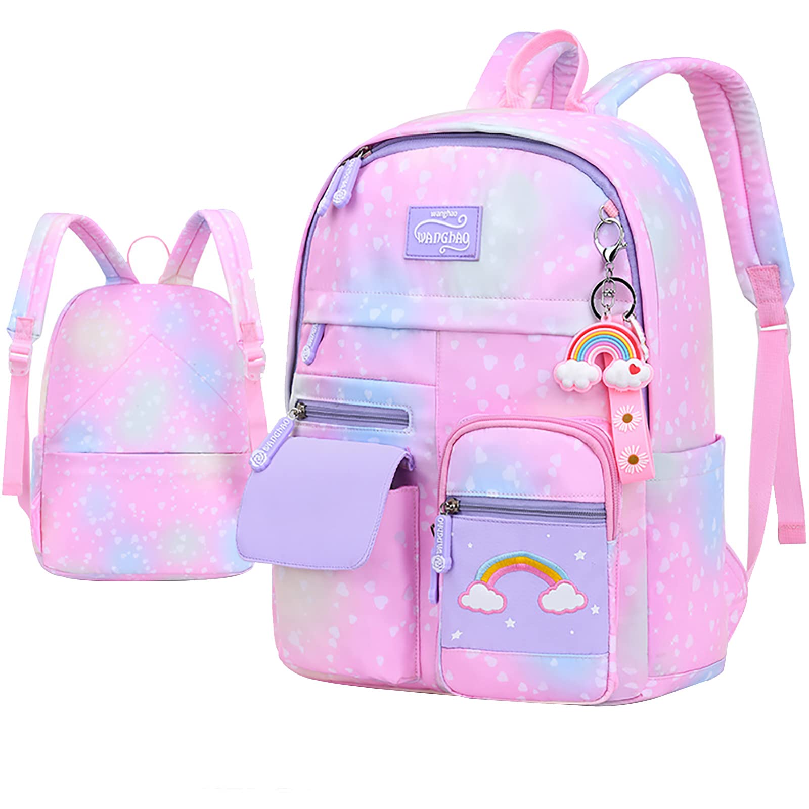 Sac à Dos Enfant Maternelle, Cartable Fille Primaire, Sac Ecole en Nylon Léger et Imperméable pour Les Enfants de 6 à 10 ans