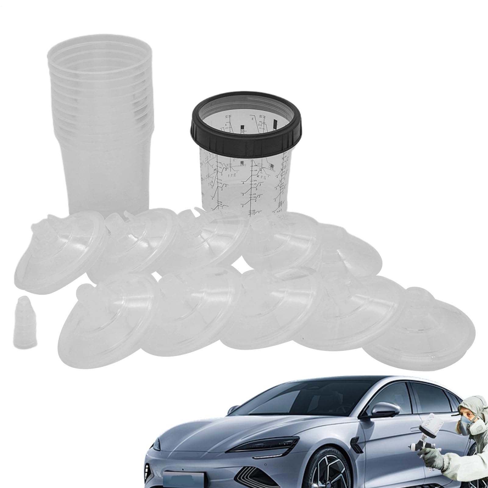 Récipient pour peinture 400ml : stoppez le gaspillage avec 10 doublures et couvercles
