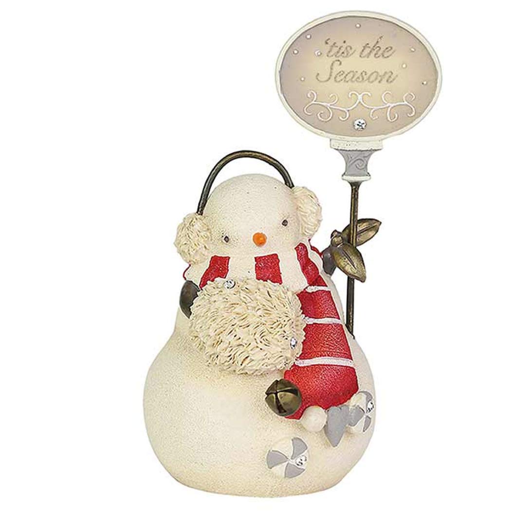 Bonhomme de neige Enesco figurine de Noël multicolore miniature en poudre de pierre