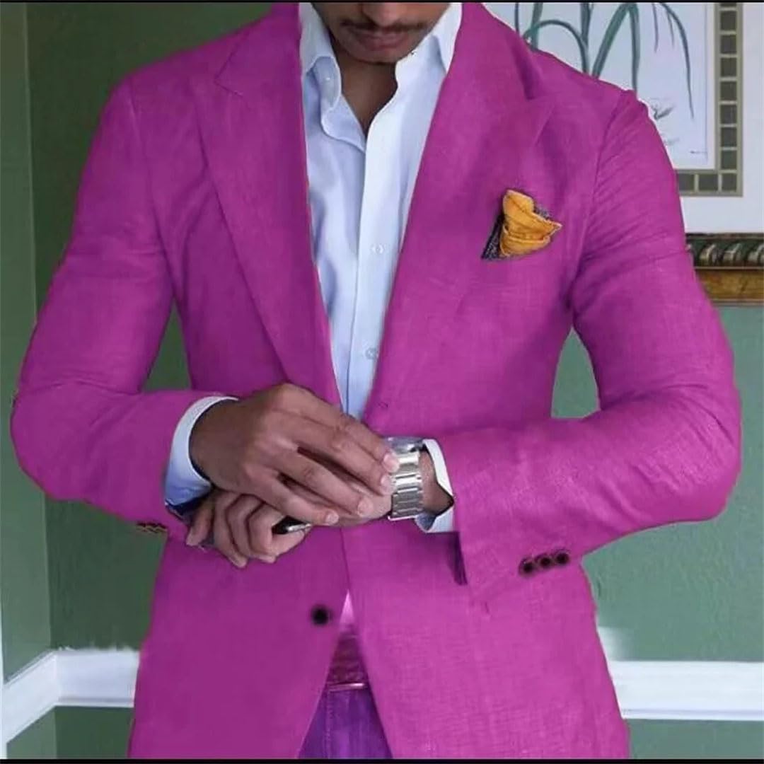 Costume 2 pièces pour homme - Pour la plage, le mariage, le marié, le meilleur homme, coupe ajustée, blazer uniquement