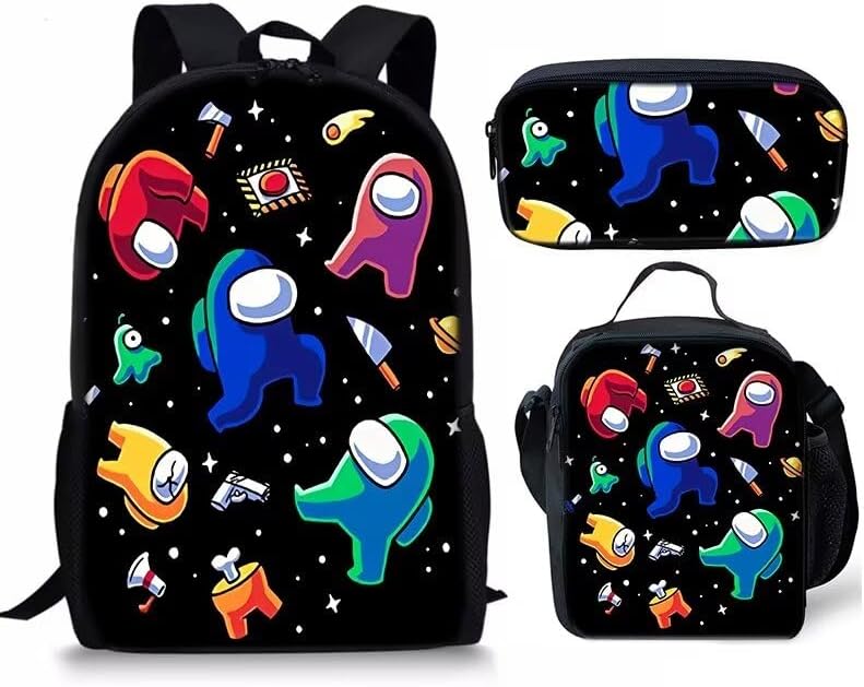 VKWE Quran Backpack Set 3 Piece School Bag Bookbag With Lunch Box And Pencil Case Set For Boys Girls