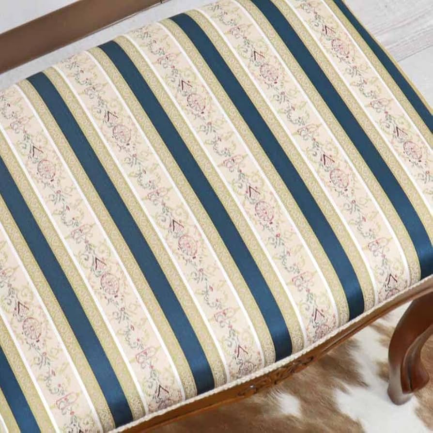 専用　イタリア スツール 猫脚 ネイビーストライプ オットマン 補助椅子 玄関用 Amazon｜イタリア スツール 猫脚 ネイビーストライプ オットマン