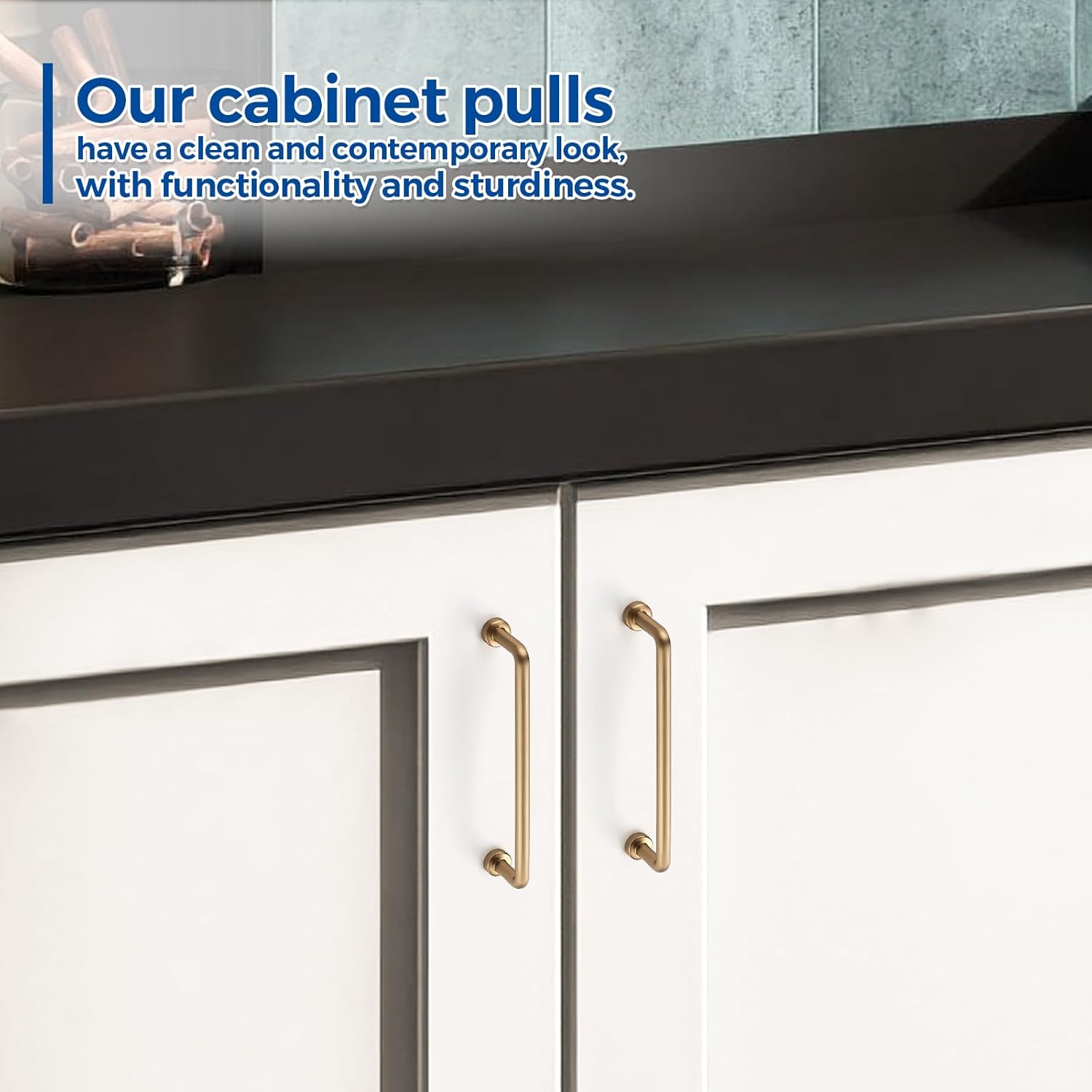 JOY DECOR Cabinet Pulls – 5 Inch Hole Center, Champagne Bronze, 15 Pack, Zinc Alloy Cabinet Handles for Drawers & Cupboard – Vintage Style Hardware for Kitchen, Bathroom, Dresser, Furniture Makeover