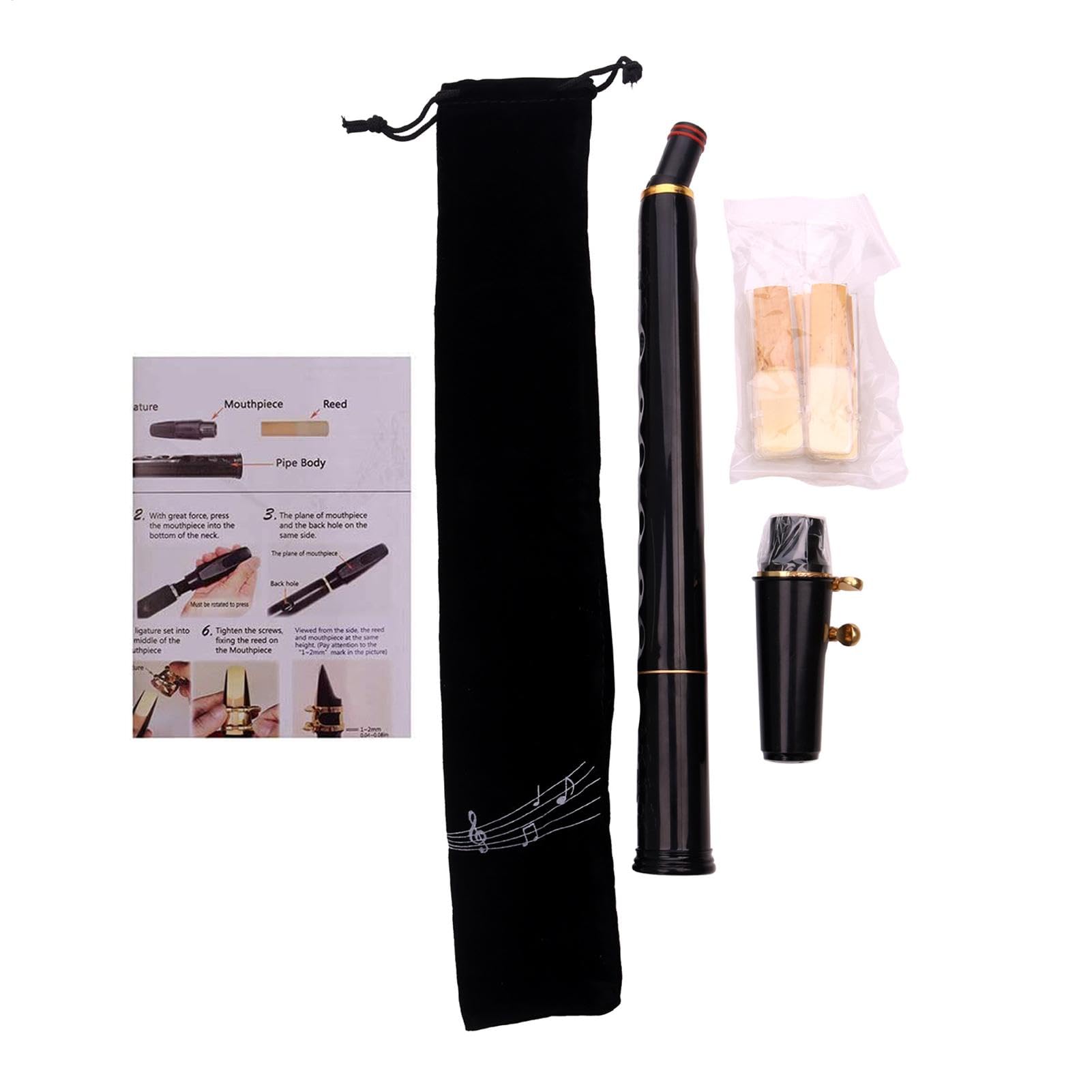 Saxofón de bolsillo de viaje, saxofón de bolsillo Clave de 8 hoyos C Little | Instrumento de viento de madera para niños Amateurs Amateurs Music Lovers, herramienta de práctica compacta con