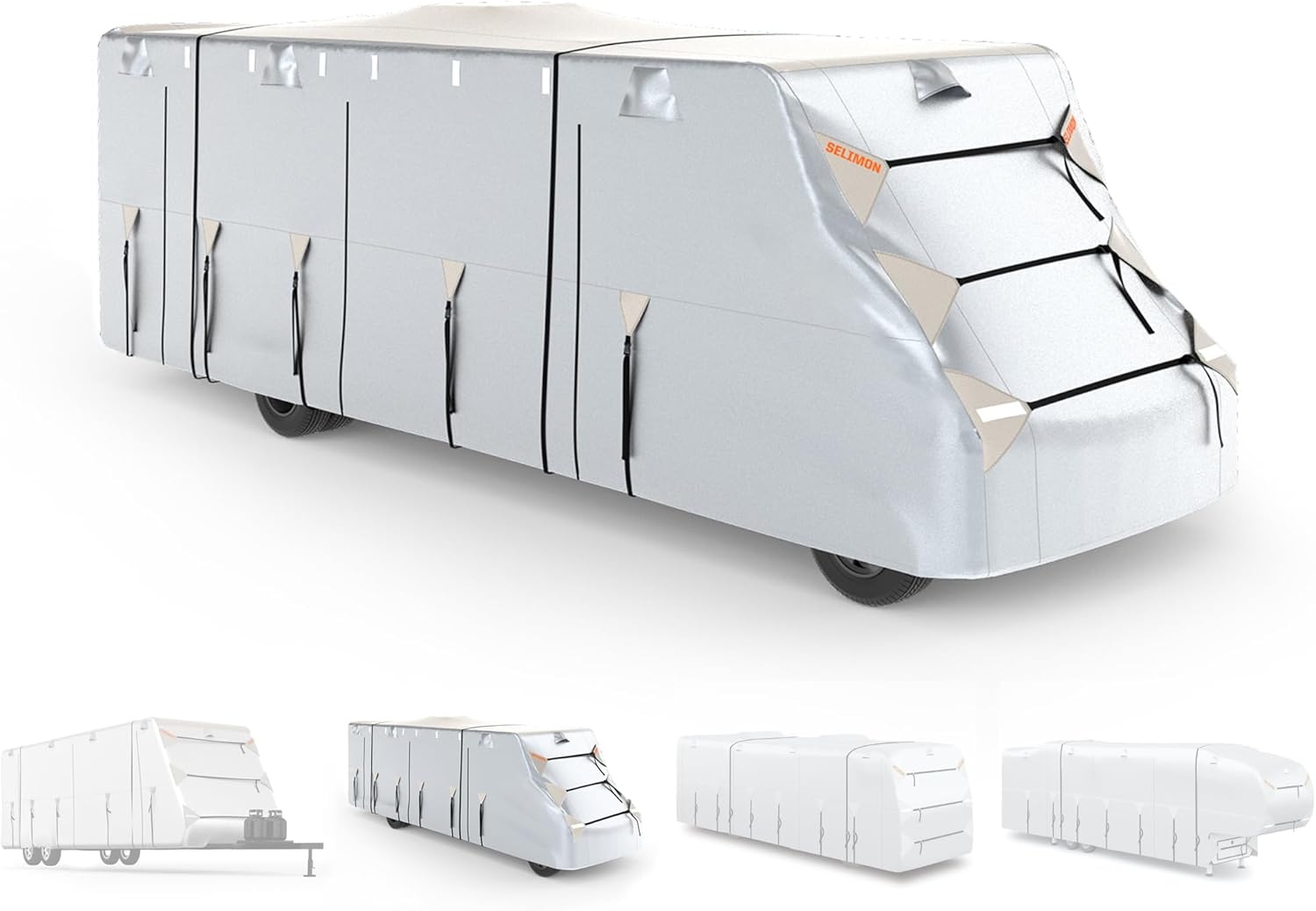SELIMON 300D Top Class C RV Cover With Waterproof PU Coating Rip Resistent Anti Uv Winter Camper Cover