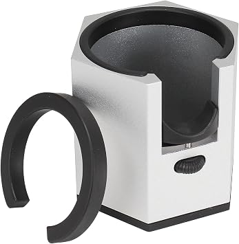 DIBTSA Espresso Tamping Station, Coffee Portafilter Holder, Aluminum Alloy Stand for Most 51mm, 53mm, 54mm, 58mm Coffee Portafilter Hexagon,Silver