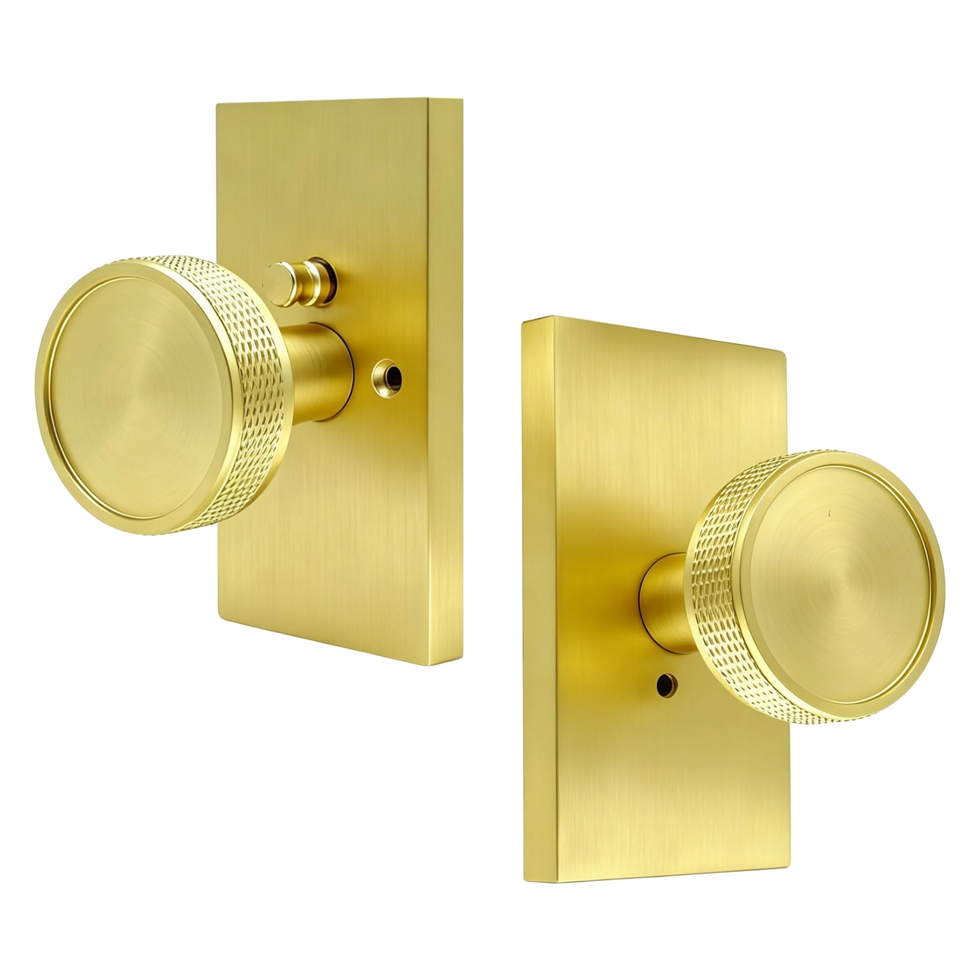 Modern Satin Gold Door Knobs with Lock - Premium Quality -1