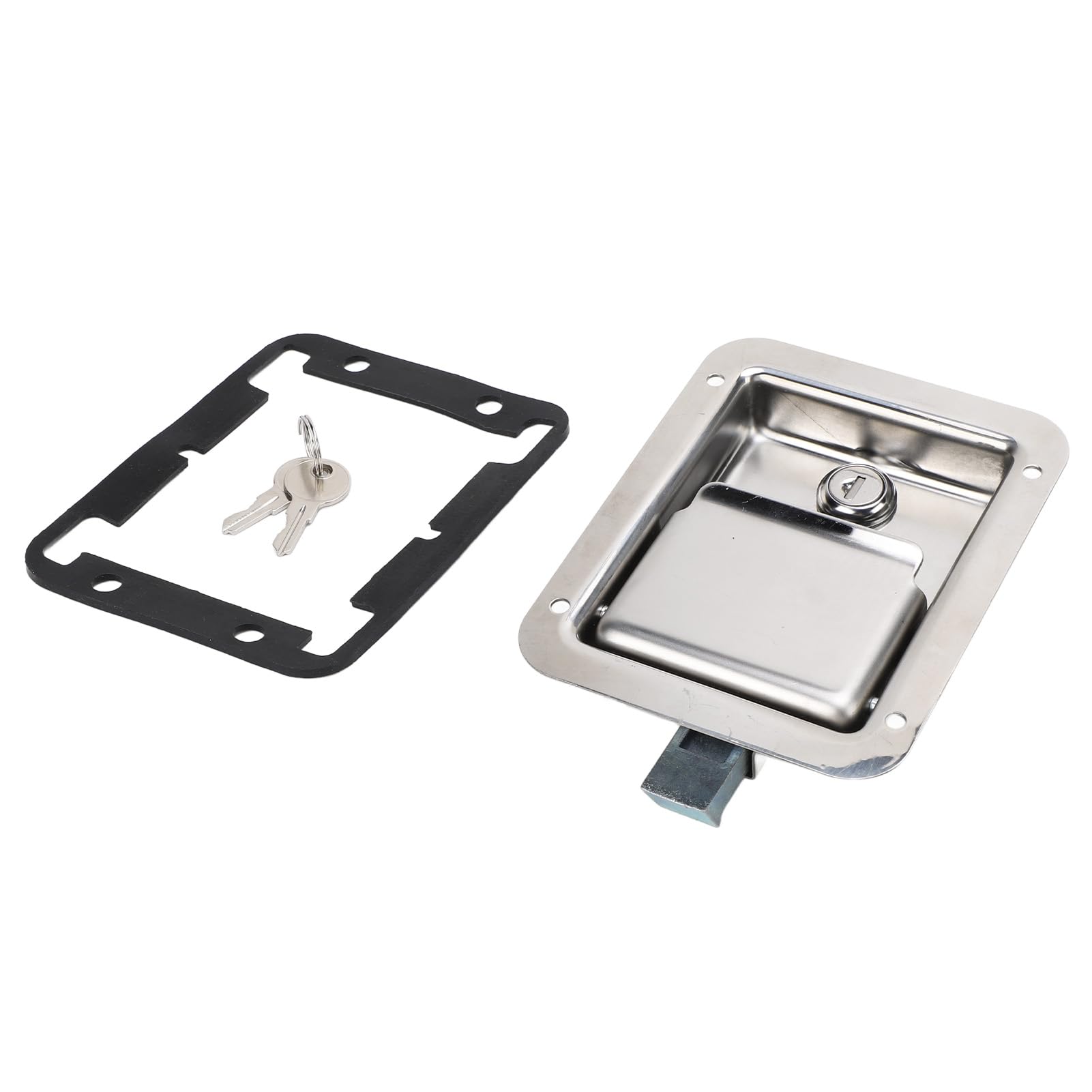 Generic Cerradura con Manija de Paleta de Montaje Empotrado de Acero Inoxidable 304 con Llaves Caja de Herramientas Segura Gabinete para Vehículos Recreativos Diseño Resistente Al óxido para Paneles