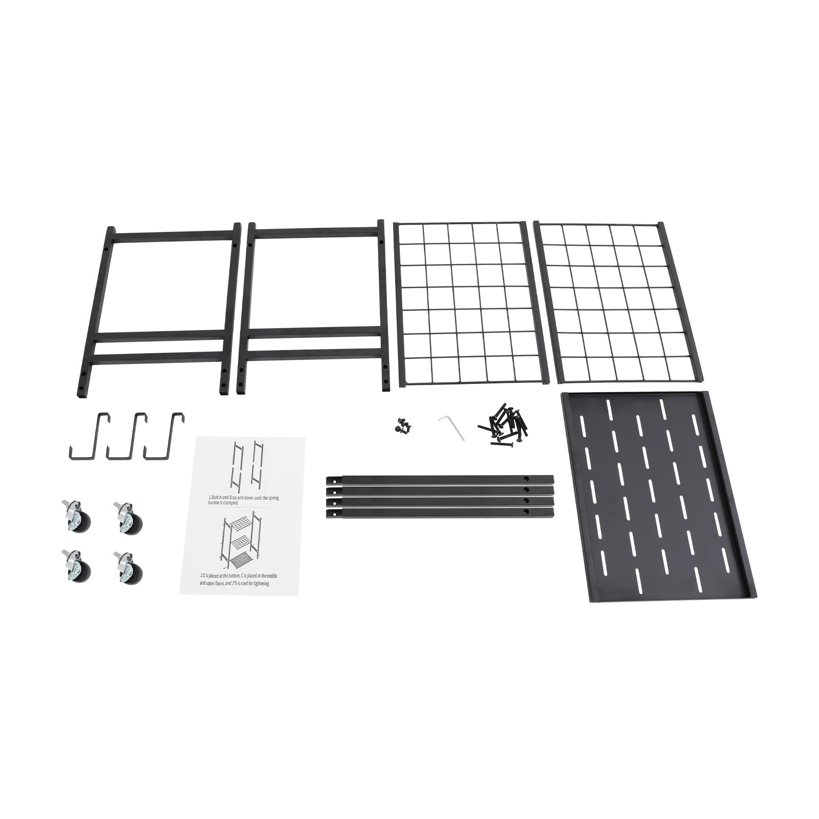 Supporto per attrezzi da giardino, in metallo, per attrezzi da giardino, 43 x 30 x 79,5 cm, con ruote per giardino e garage