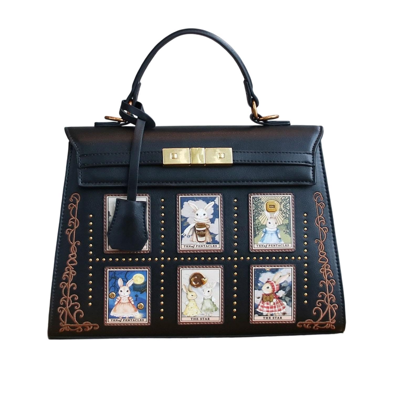 Borsa alla moda con stampa lepre con tasche multiple borsa leggera per uso quotidiano Borsa alla moda con stampa Lagomorph