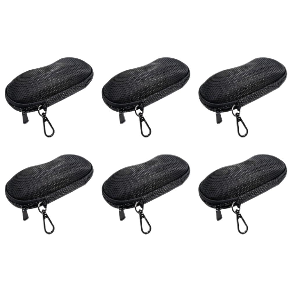 Funda rígida portátil para gafas con gancho de mosquetón para gafas de sol