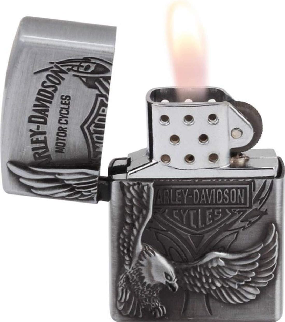 AGAS Cigarette Lighter Pocket Lighter,Stylish Butane Sharp Small Jet Flame Refillable Cigarette Lighter Blow Torch Lighter for Cigars (Silver Eagle)