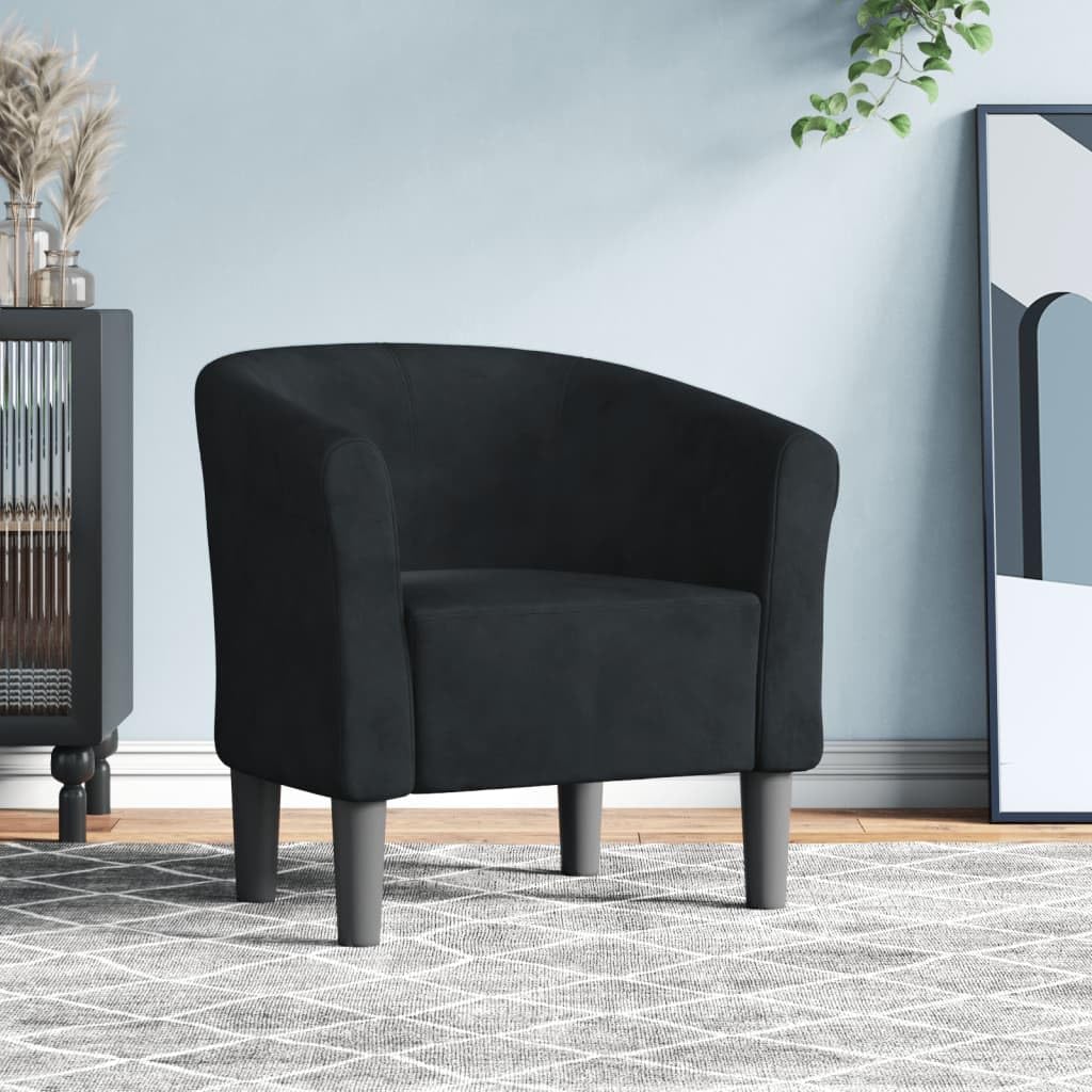 Generico Poltrona Cabriolet Nera in Velluto,Nero,11.3kg,356443