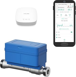 NSF Certified YoLink FlowSmart All-in-One Smart Water Meter & Auto Shutoff for ¾″ Pipes, LoRa Long-Range, Real-Time Leak Detection, 10-Year Battery, 80+ Device Ecosystem, Hub Included – YS5018