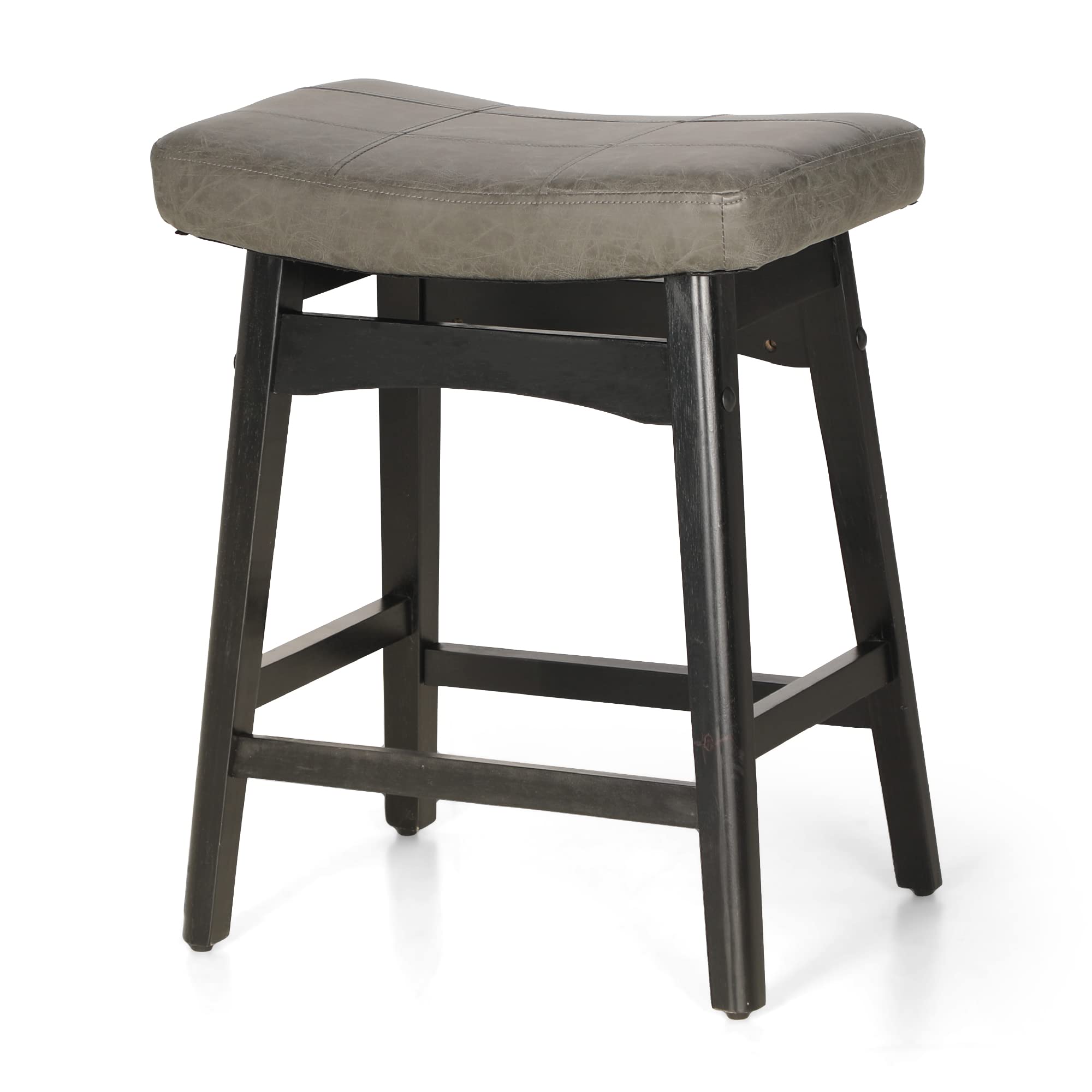 Amazon｜Erste!Bravo グレー ソリッドウッド バースツール キッチン