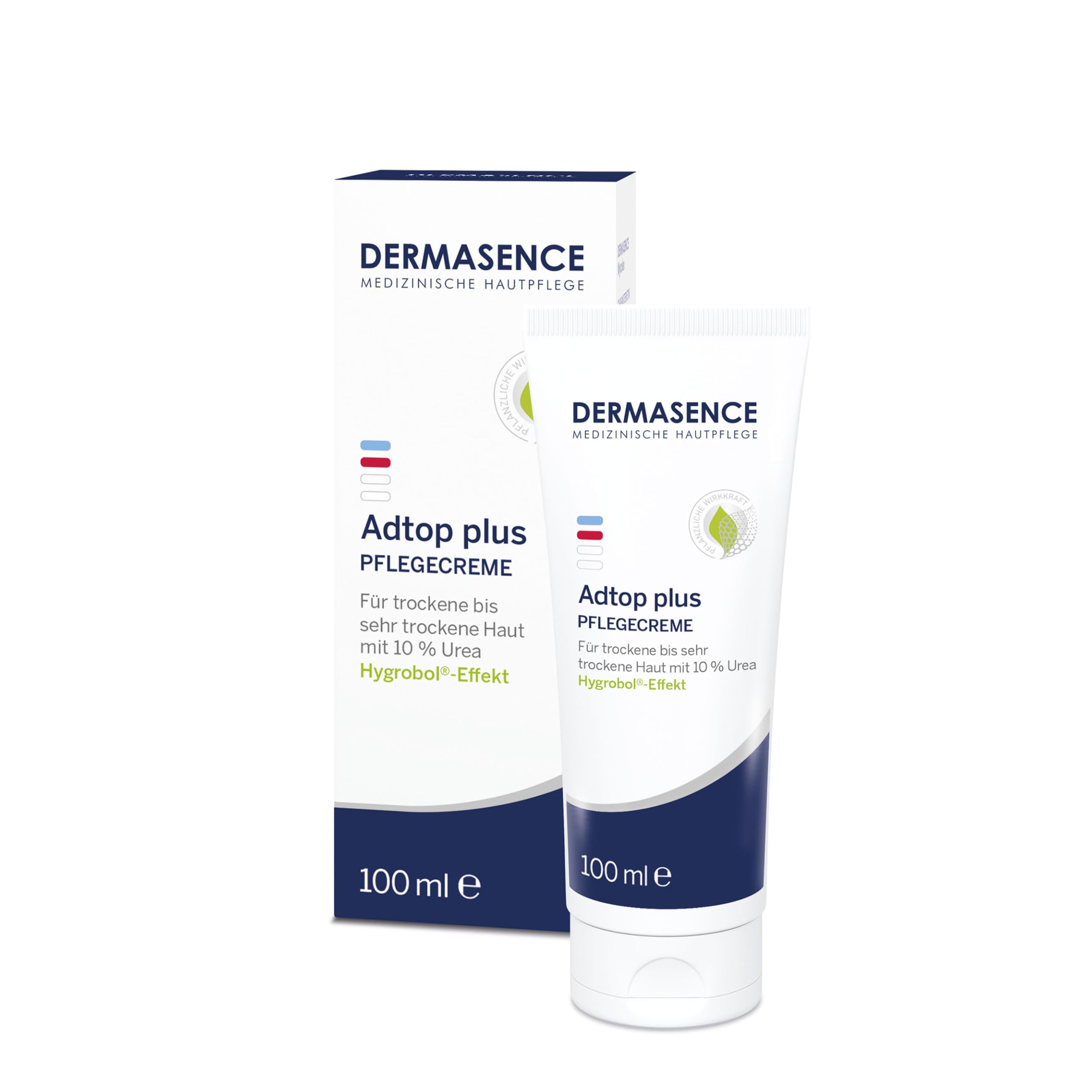 DERMASENCE Adtop plus Pflegecreme 100 ml – 10% Urea & Glycerin – bei trockener Haut, Neurodermitis – parfümfrei, vegan – Hautschutz mit Hygrobol-Effekt – tägliche Basispflege