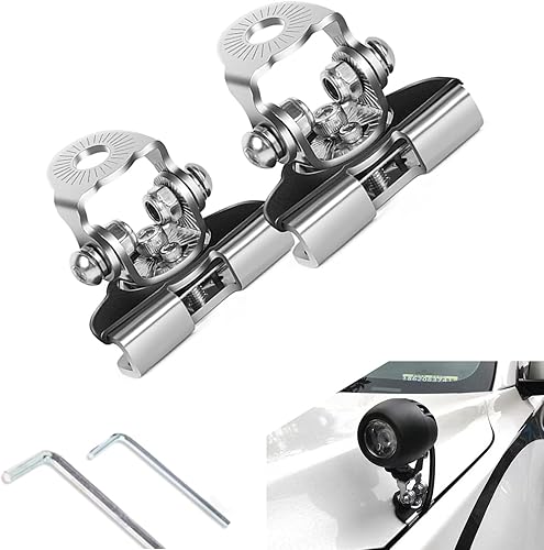2 soportes de montaje para parrilla de automóvil, soporte de montaje de base de luz LED, ángulo ajustable que absorbe los golpes, soporte no