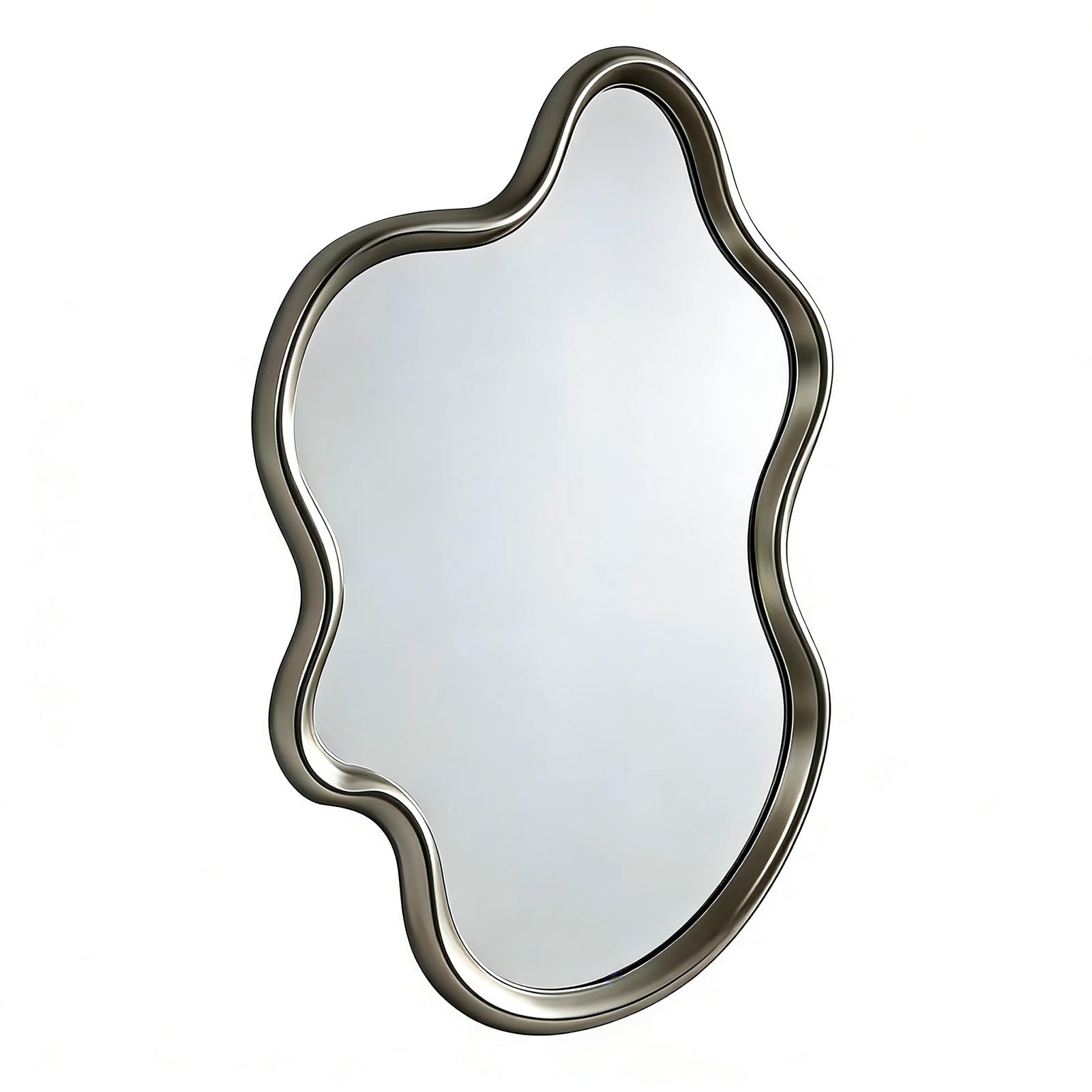 Miroir mural asymétrique haut de gamme, silhouette festonnée exclusive 70 x 95 cm