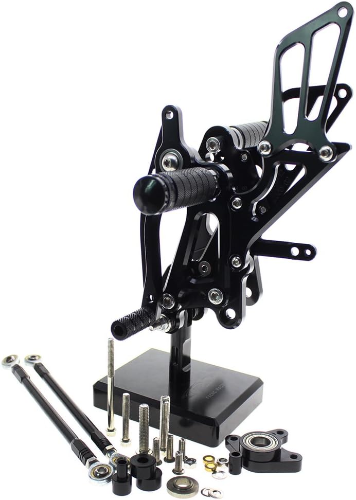 FXCNC CNC CBR1000RR Billet Motorcycle Rearset Foot Pegs Rear Set Footrests Fully Adjustable Foot Boards Compatible with CBR1000 RR 2004 2005 2006 2007