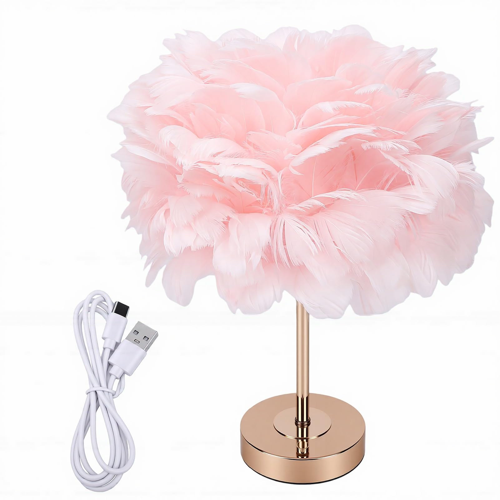 YUYTE Lampada da Tavolo Senza Fili Lampada da Scrivania da Comodino Ricaricabile Tramite USB Controllo Touch a 3 Colori Che Cambia con Batteria da 1800 MAh per Arredamento da Ufficio (PINK)