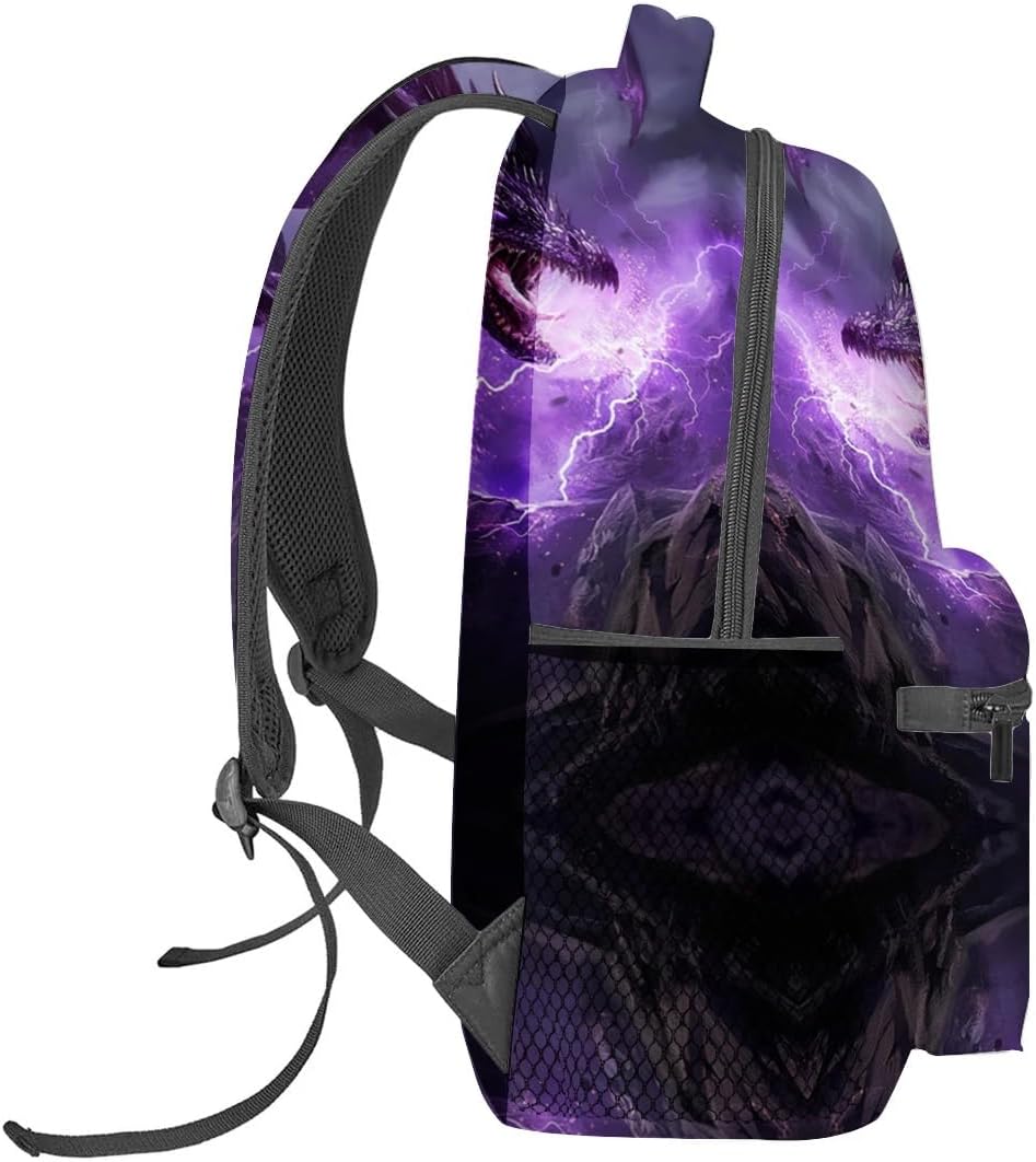 Dragon Lightning Pattern Backpack Travel Backpacks Laptop Rucksack,School Bookbag for Women Kids Boys Girls,Dragon Back Pack Accessories Bags,Ideal Gifts for Work, Outdoor Adventures