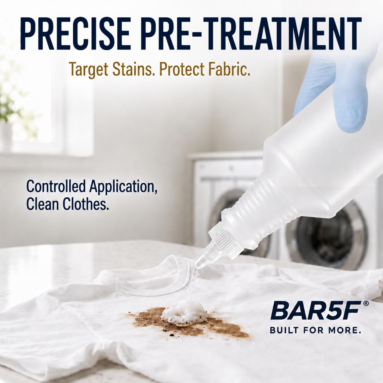 Bar5F 24 oz Empty Twist-Top Squeeze Bottles, Bleach-Resistant, 4-Pack | B5F Bottle System, HDPE cleaning bottles with controlled output for bleach, vinegar, and cleaners