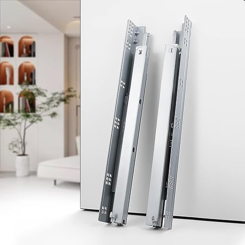 Miniatura 3 de knobelite 10 pares de correderas de cajón de 18 pulgadas, rieles de cajón de extensión completa de cierre suave, corredores de cajones ocultos,