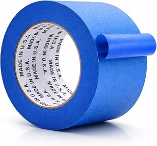 Made in USA Blue Painter’s Tape - 3 inch x 60 yds. Thick & Wide Masking Tape for Safe Wall Painting, Building, Remodeling, Labeling, Edge Finishing