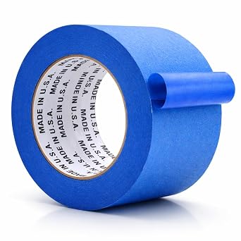 Made in USA Blue Painters Tape - 3 inch x 60 yds. Thick & Wide Masking Tape for Safe Wall Painting, Building, Remodeling, Labeling, Edge Finishing
