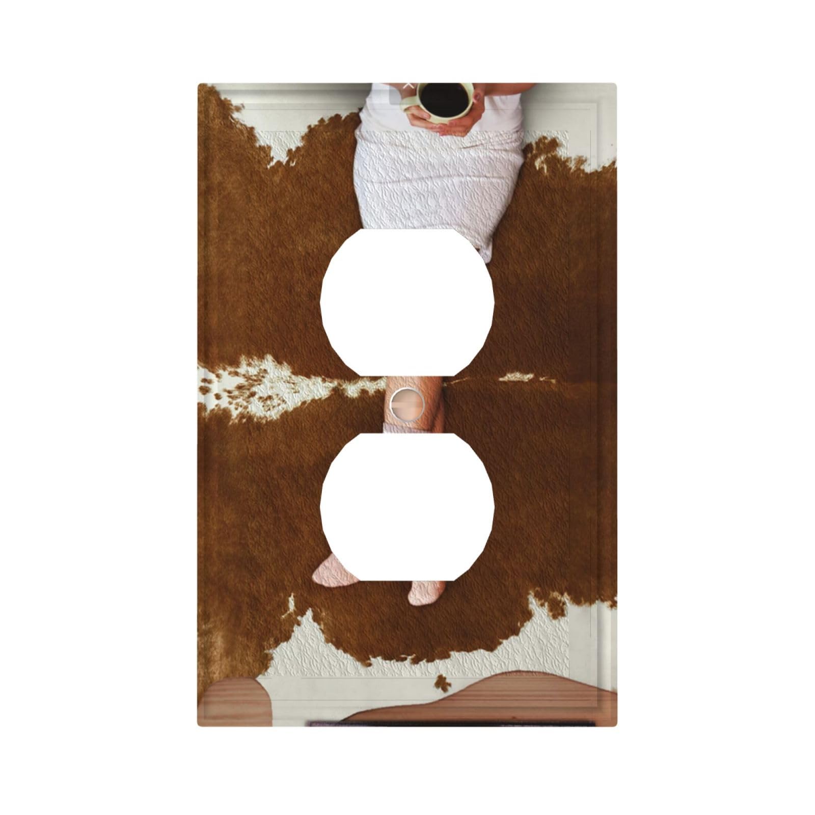 Decorative Art Light Switch Covers,1 Gang Single Toggle Duplex Outlet,Wall Plate,Switchplate Electrical Faceplate,Cowhide