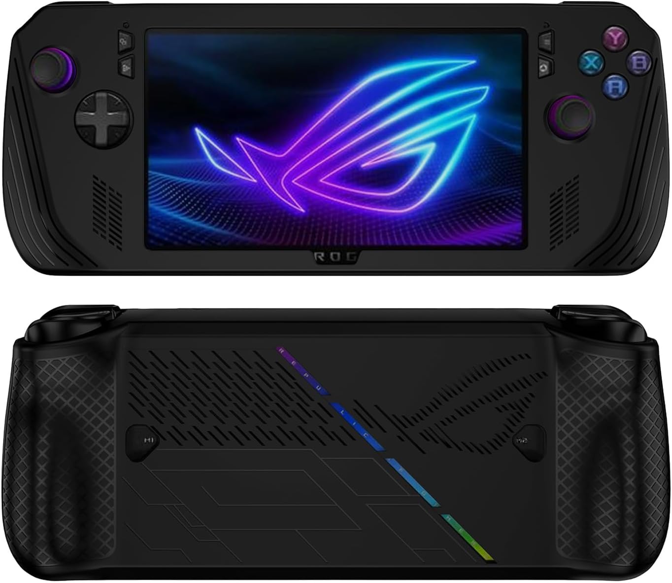 XBERSTAR Silicone Case for ASUS ROG Ally X Gaming Handheld Protective Case Soft Case Cover Sleeve Handheld Game Console Cover for ASUS ROG Ally X Game Console (Black)