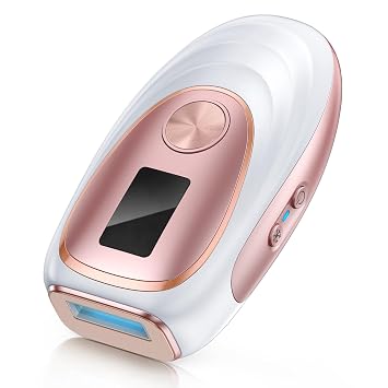 جهاز إزالة الشعر بالليزر IPL للنساء والرجال - Home 45F Ice-Cooling Contact للحصول على نتائج غير مؤلمة وطويلة الأمد، تقليل الشعر بنسبة 86% خلال 3 أسابيع لكامل الجسم وخط البيكيني، ذهبي