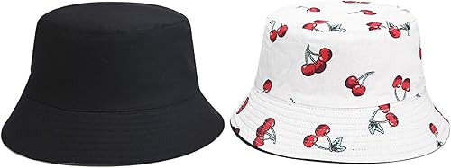 Miniatura 2 de Mashiaoyi Sombrero de pescador reversible de doble cara con estampado unisex