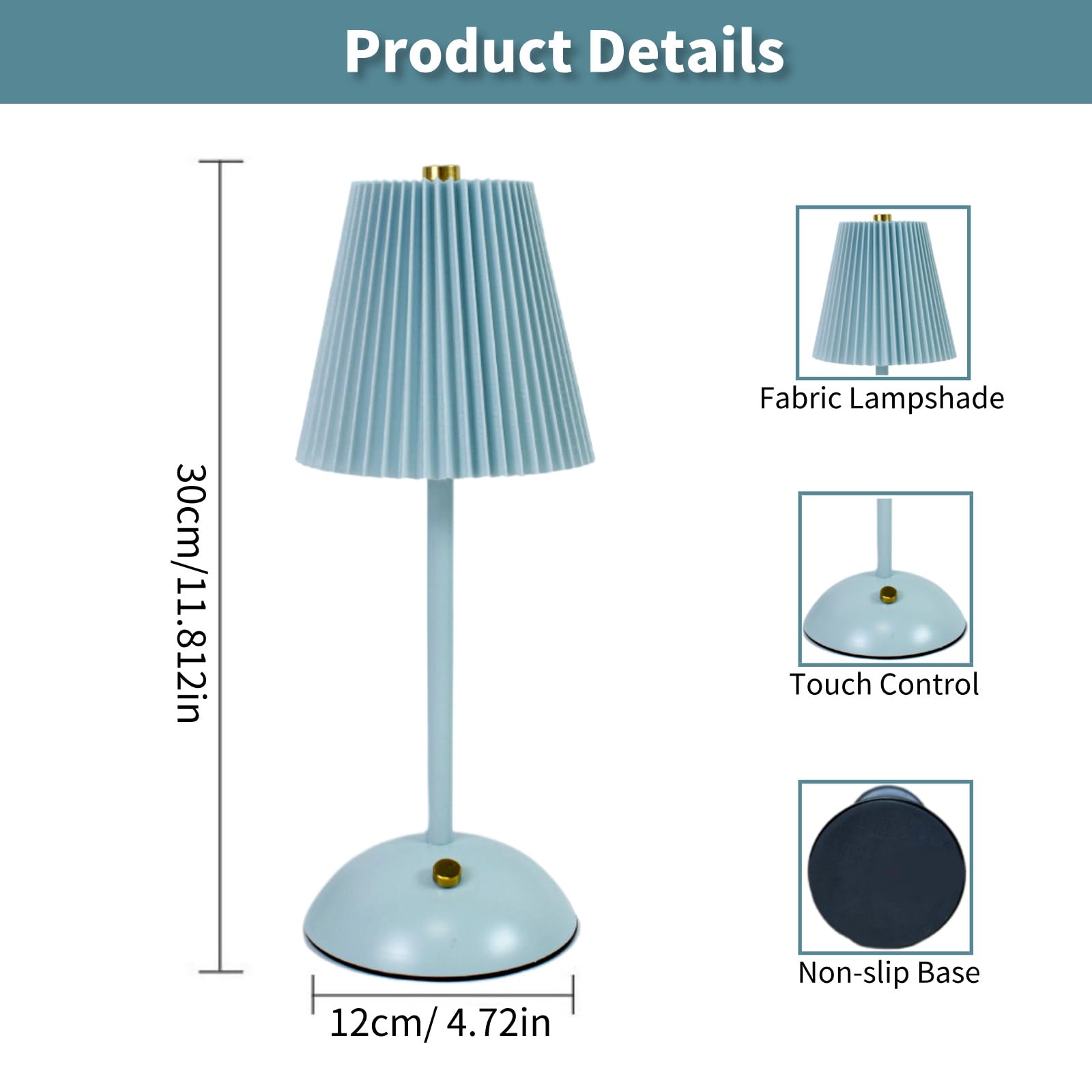 Bezprzewodowa lampa stołowa, 2 sztuki, zasilana bateriami, lampka nocna LED, 3 kolory, ściemniane, ze sterowaniem dotykowym, przenośna szafka nocna, dekoracja małego stołu, do sypialni, baru