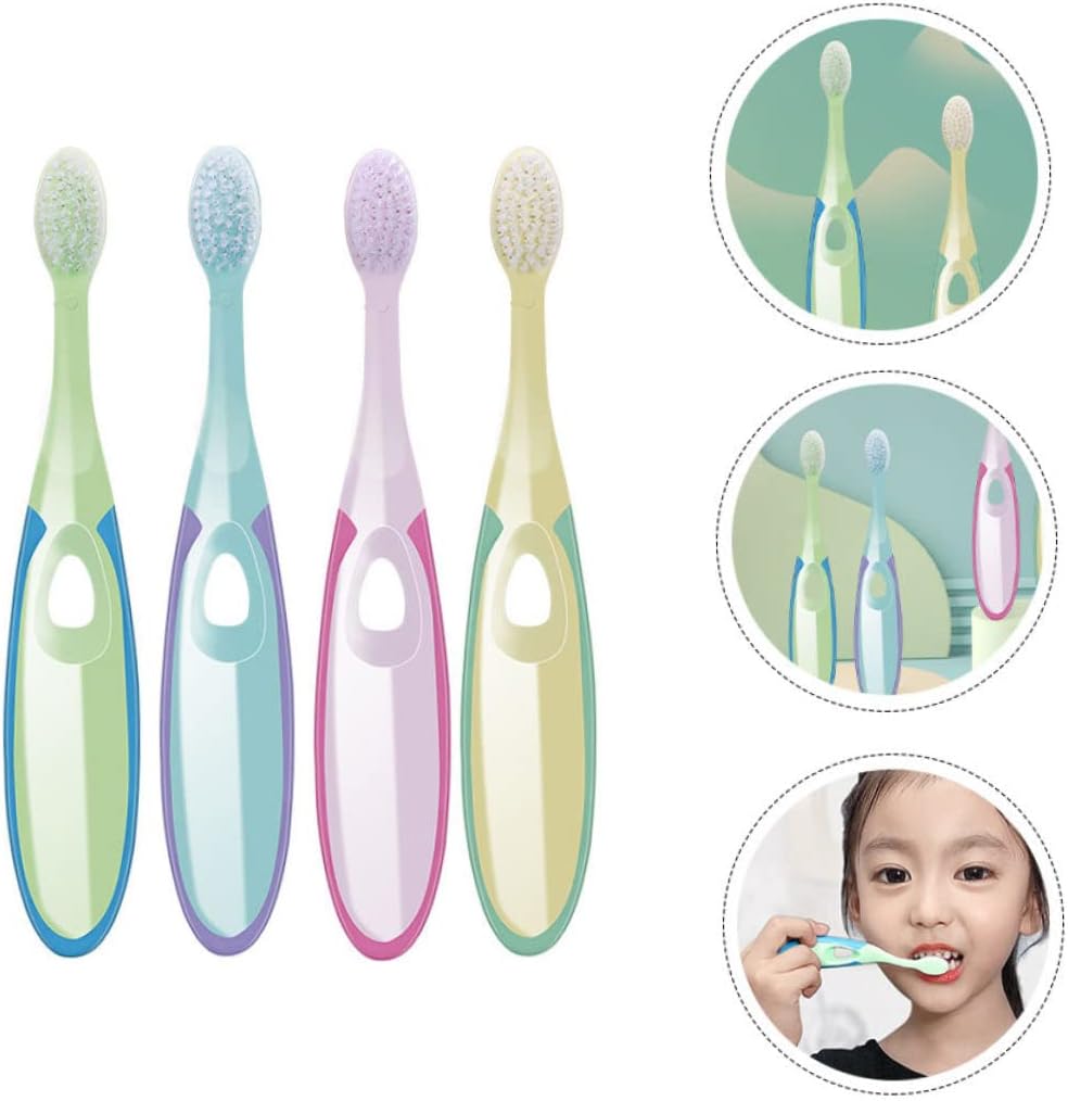 4pcs Soft Bristles Toothbrush for Ages Portable Lightweight Teeth Cleaning Brush for Boys and Safe Dental Care Tool