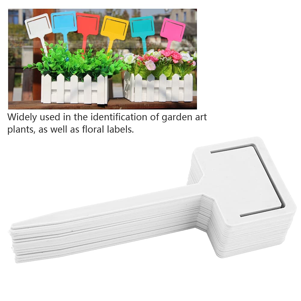 20 szt. Trwałe Etykiety z PVC dla Roślin Ogrodowych do Szkółki Kwiatów z Palikami, do Narzędzia Przechowywania Nasion w Ogrodzie, Rozpoznawania Odmian Roślin (WHITE)
