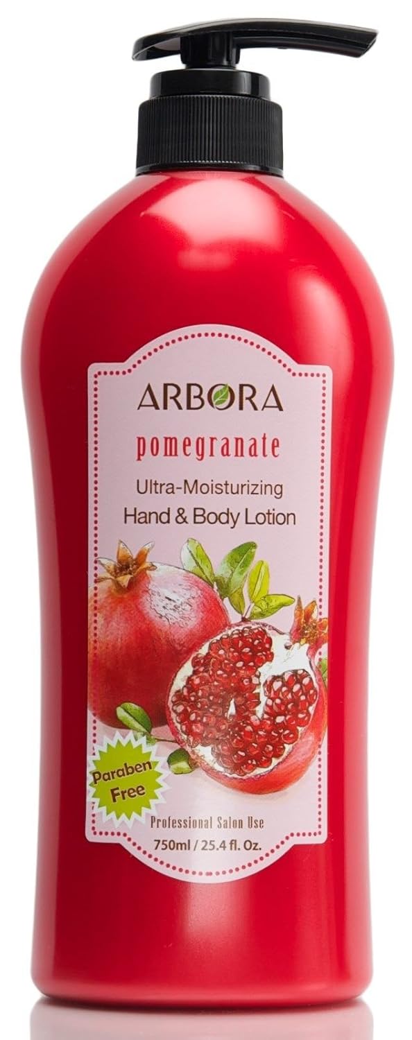 ARBORA Combo Pack of 2 Hand & Body Lotion, Citrus Olive Oil Plus Pomegranate, Jumbo Size 25.4OZ/750ML Paraben Free Natural Ultra-Moisturizing, K-Beauty Professional Massage Lotion Original from Korea