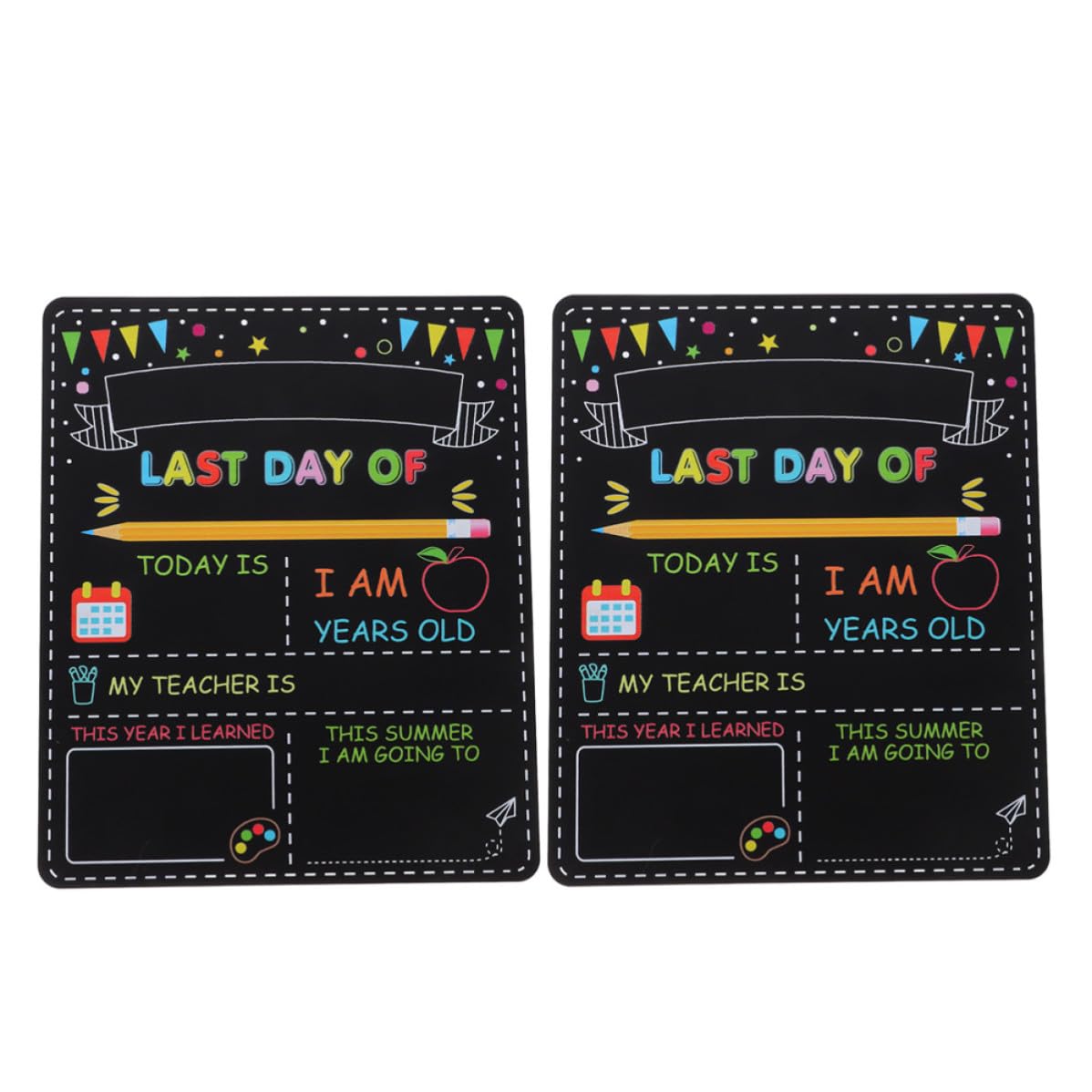 Pizarra de doble cara de madera material escolar negro reutilizable VILLCASE 8