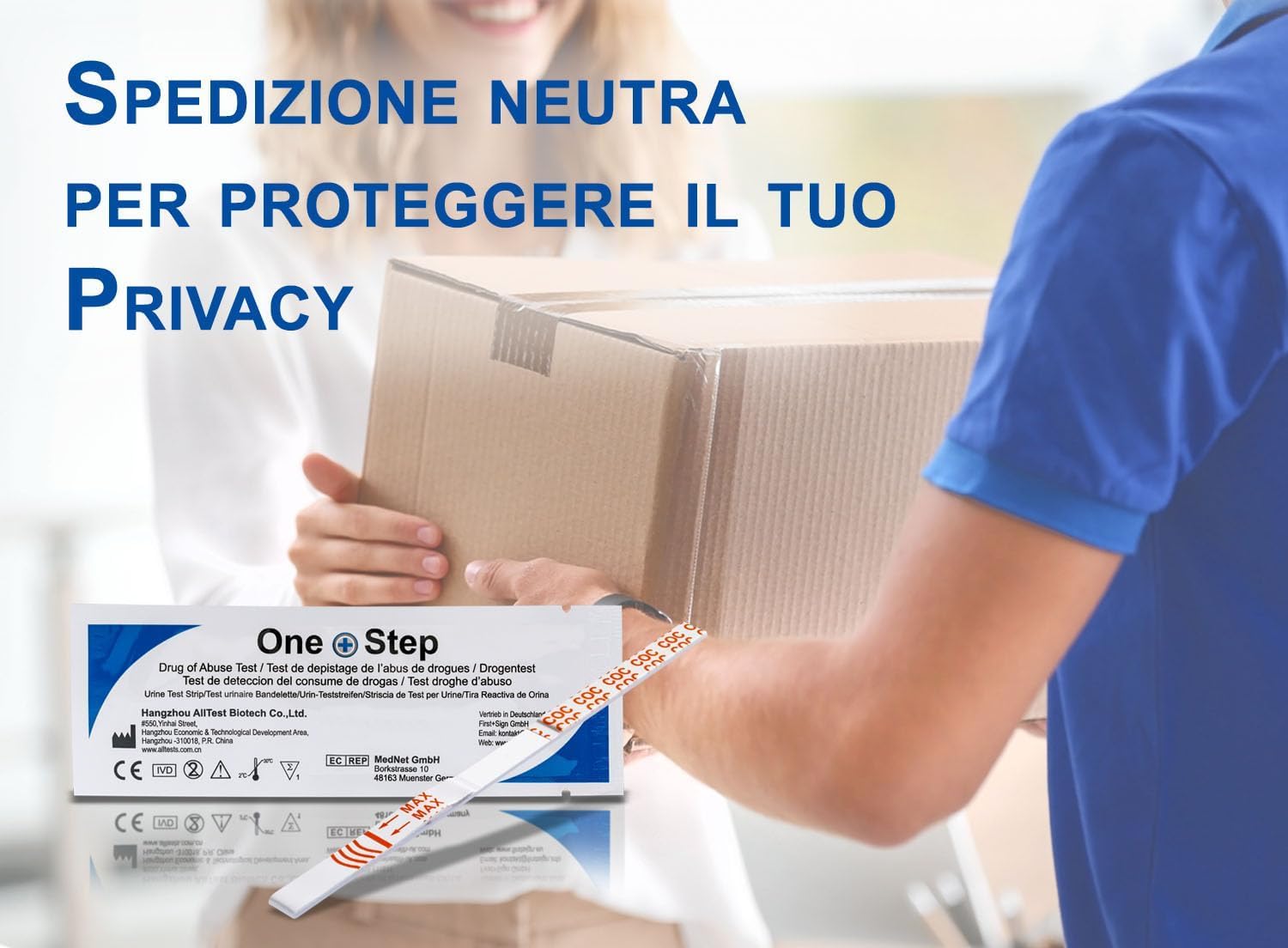 10 x One+Step Test Antidroga per Cocaina I Test Antidroga rapido per Crack, Coca, COC I Rilevamento di Cocaina nelle Urine a Casa I Massima Sensibilità 100 ng/ml | Test Rapido per Crack, Coca, COC I Rilevamento nelle Urine a Casa I Sensibilità 100 ng/ml