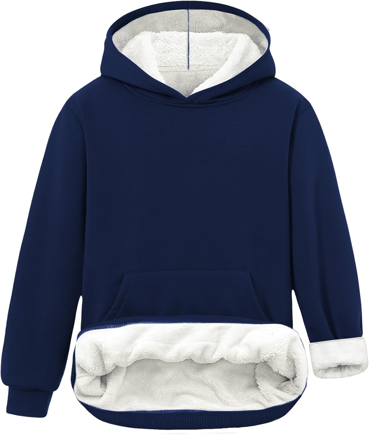 Lovekider 7-16歳 ボーイズ フリース パーカー 冬 暖かい フード付きスウェットシャツ カンガルーポケット付き