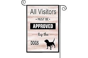 Adorable 'All Visitors Must be Approved by the Dogs' Garden Banner
