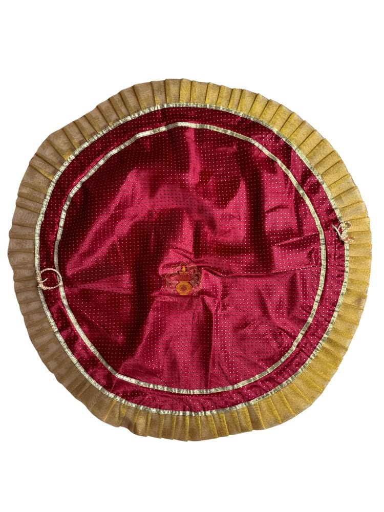 shagun shakti Maroon Dotted Satindana Godh Potli Bag | Traditional Wedding & Festive Gift Pouch-picture-53