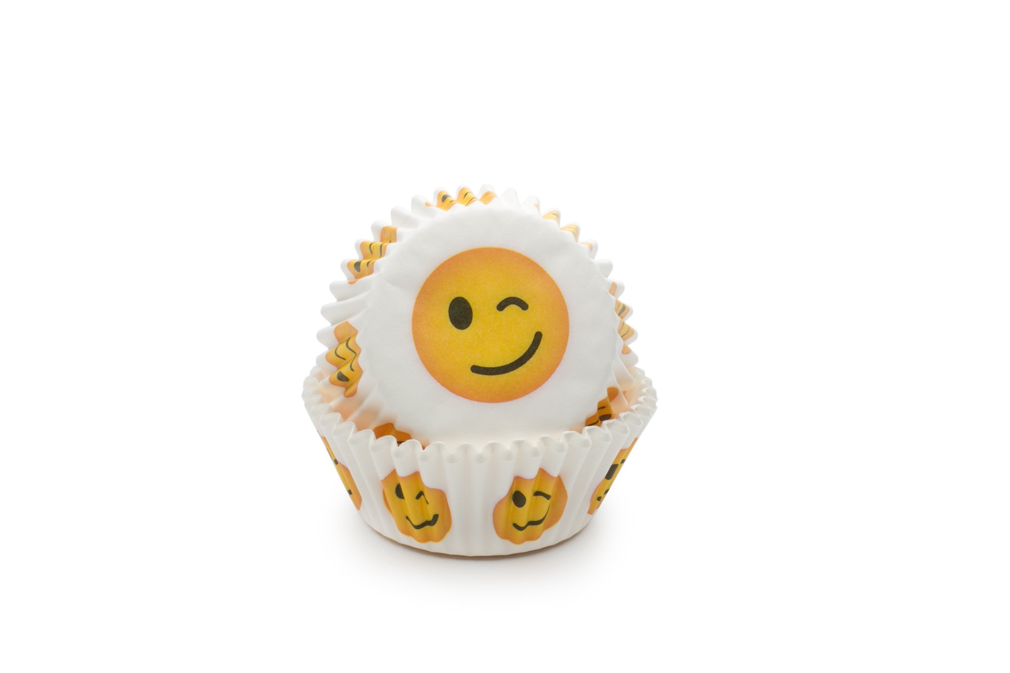 Fox Run Wink Emoji Bake Cup Set, 3 x 3 x 1.25 inches, White